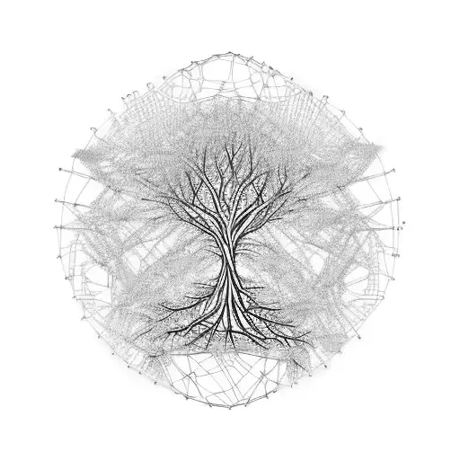 DNA tree with electronic circuts tattoo design idea