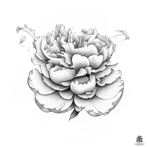 Peony tattoo design idea