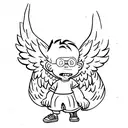 rugrats Chuckie Finster as a cherub angel tattoo design idea