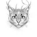 black cat with devil horns tattoo design idea