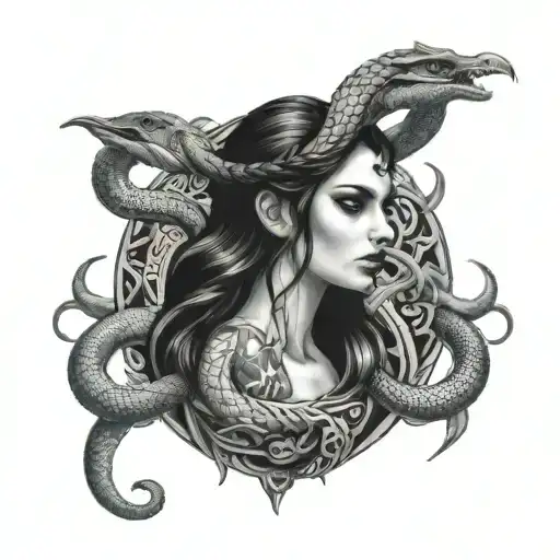 sexy lilith tattoo with snakes tattoo design idea