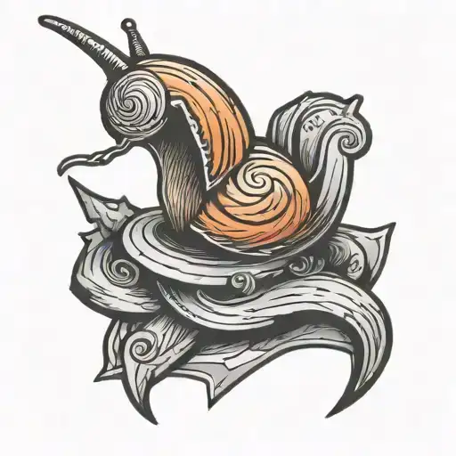 snail on th edge of a razor blade tattoo design idea