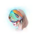 woman with aquarium on her head tattoo design idea