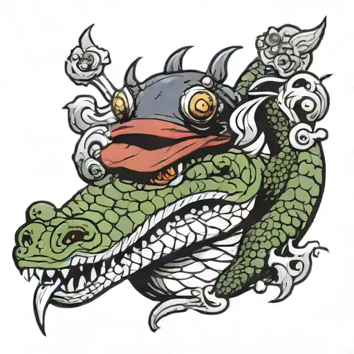 mafia  crocodile tattoo design idea