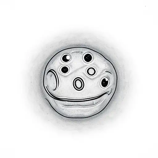 melted smiley face with x as eyes tattoo design idea