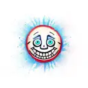 melted smiley face with x as eyes tattoo design idea