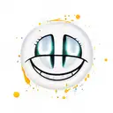 melted smiley face with x as eyes tattoo design idea