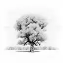 earthquaked tree but like a nothingam forest and b&w tattoo design idea