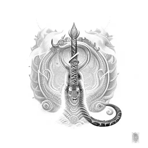 The Trident and The Snake. | Cobra tattoo, Snake tattoo design, Trident  tattoo