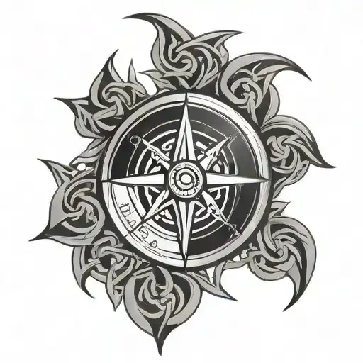 Celtic compass rose tattoo design idea