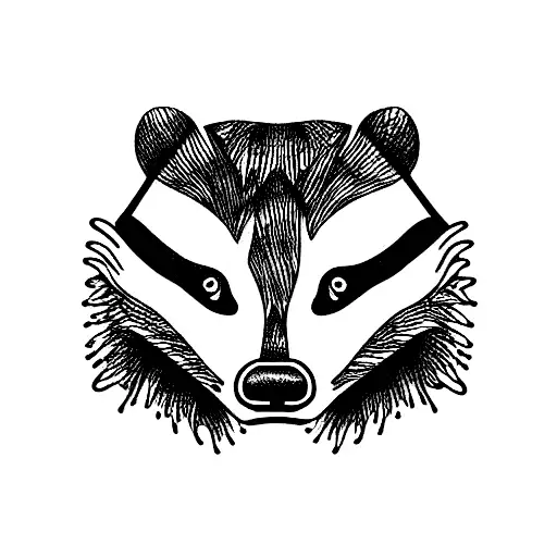 badger forest tattoo design idea