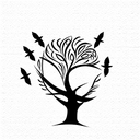 Tree of Life with birds flying from it tattoo design idea