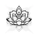 A dotwork design of a lotus flower emerging from a broken sobriety symbol, symbolizing growth and self-love after overcoming addiction tattoo design idea