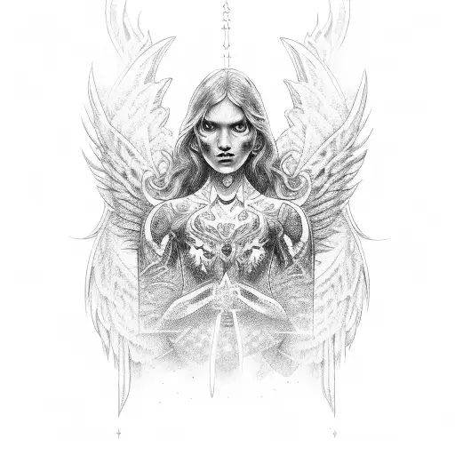 ghee with angel number 444 tattoo design idea