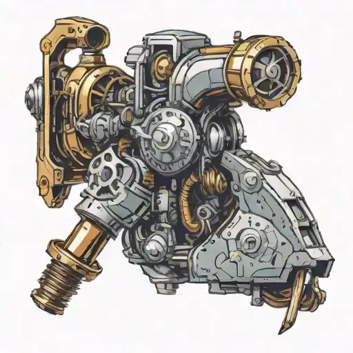 Steampunk mechanical arm inspired by the automatons in Syberia tattoo design idea