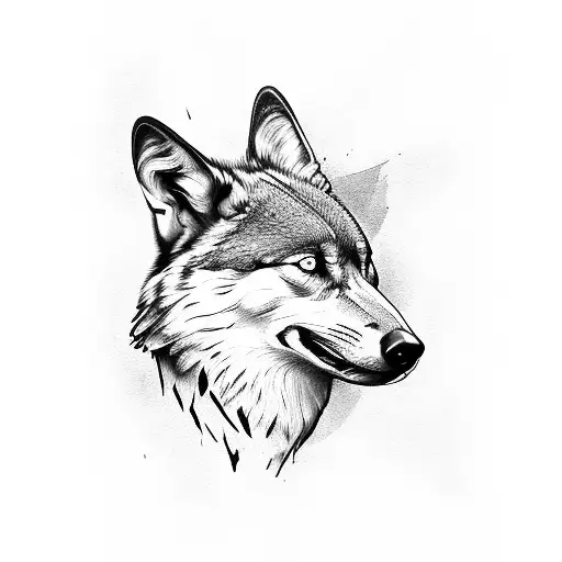 Raven. wolf tattoo design idea