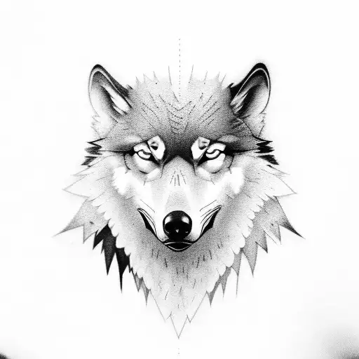Raven and wolf tattoo design idea