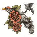 gone not forgotten with clouds surrounding tattoo design idea