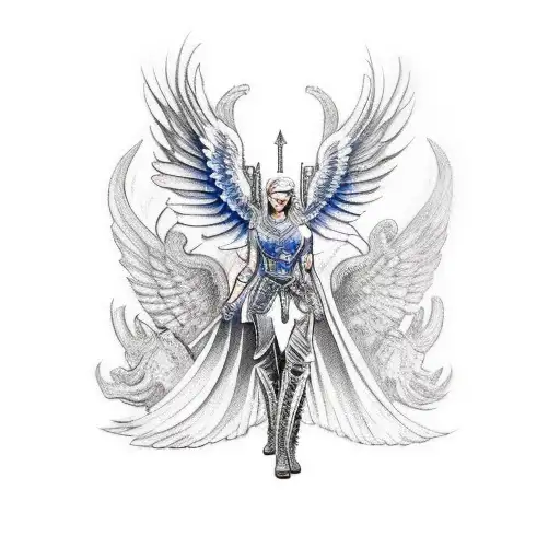 valkyrie, blue lighting, horse with wings, norse mythology  lower arm half sleeve  tattoo design idea