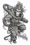 monkey king tattoo design idea