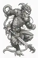 monkey king tattoo design idea