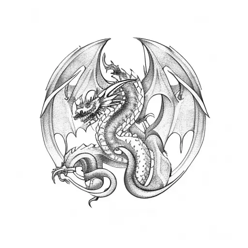 nordic dragon armband tattoo design idea
