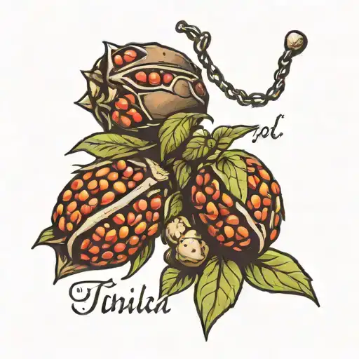 pura vida spelled with buckeye nuts Ohio state tattoo design idea