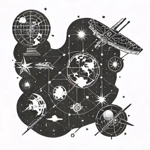 A design of a celestial map tattooed on your forearm, with the constellations of your favorite star wars characters forming a unique pattern, accented with subtle cooking utensils and ingredients tattoo design idea