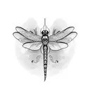 dragon fly and lotus flower tattoo design idea