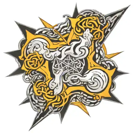 Tattoo of Fightstar's 2006 album Grand Unification album cover tattoo design idea