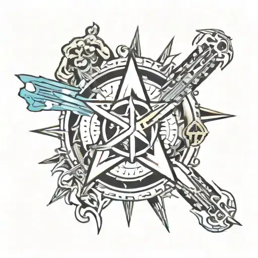 Tattoo of the band Fightstar's album artworks tattoo design idea