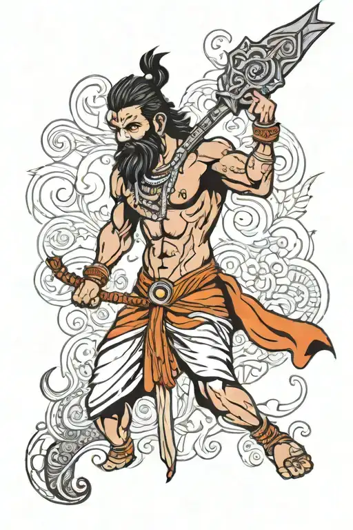 Parshuram with  tattoo design idea
