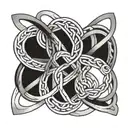 Design a tattoo of three intertwined Celtic knots, each knot representing one of the triplets, with a subtle blackwork style from wrist to shoulder tattoo design idea