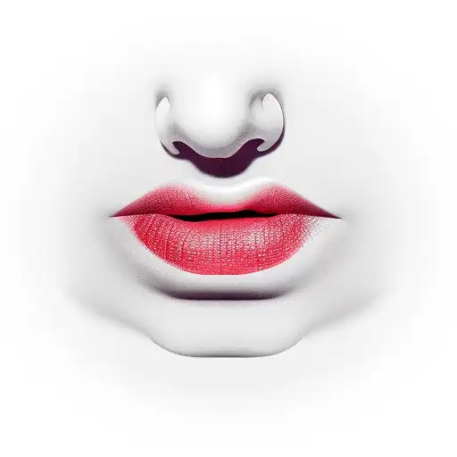 lips like kissed with red lipstick tattoo design idea
