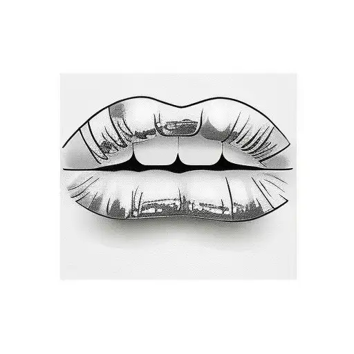 tattoo of lips like kissed with red lipstick tattoo design idea