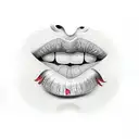 tattoo of lips like kissed with red lipstick tattoo design idea