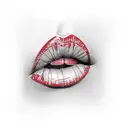 tattoo of lips like kissed with red lipstick tattoo design idea