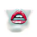 tattoo of lips like kissed with red lipstick tattoo design idea