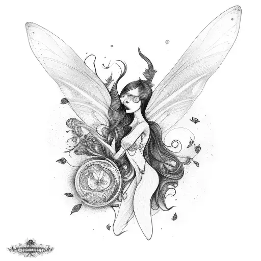 ephemeral faerie tattoo design idea