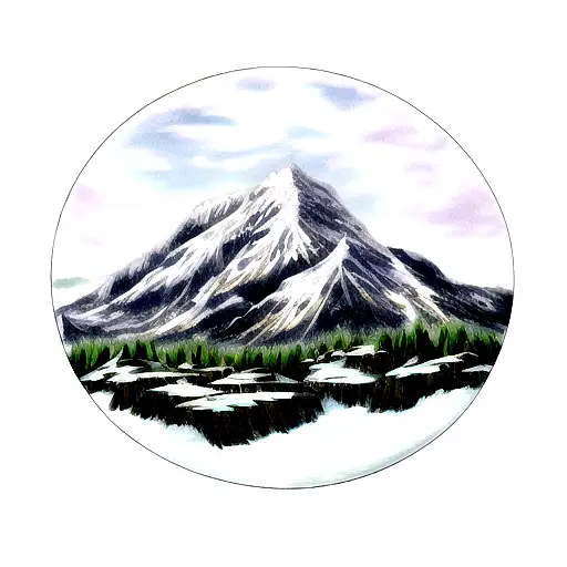 snow mountains tattoo design idea