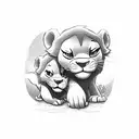 Disney nala simba young couple  tattoo design idea