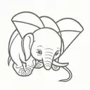 umbrella dumbo ears tattoo design idea