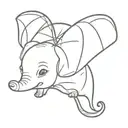 umbrella dumbo ears tattoo design idea