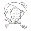umbrella dumbo ears tattoo design idea