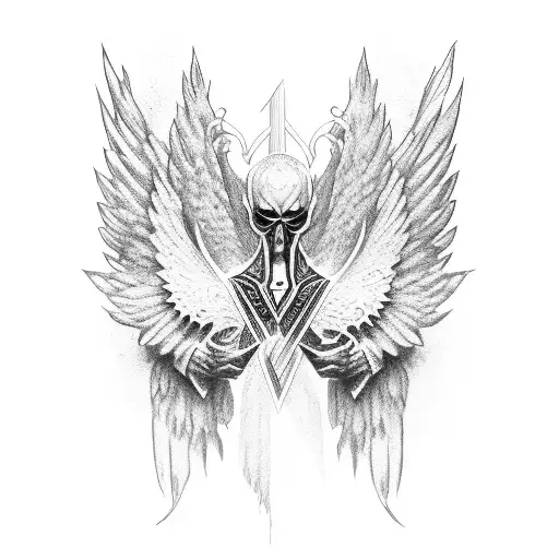 archangel wings tattoo design idea