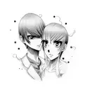 couple anime tattoo design idea