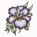 iris flower with little bit of blood  tattoo design idea