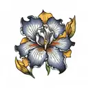 iris flower with little bit of blood  tattoo design idea