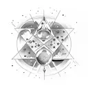 Hourglass with stars inside suggesting that everything in the universe will end eventually tattoo design idea