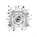 Hourglass with stars inside suggesting that everything in the universe will end eventually tattoo design idea